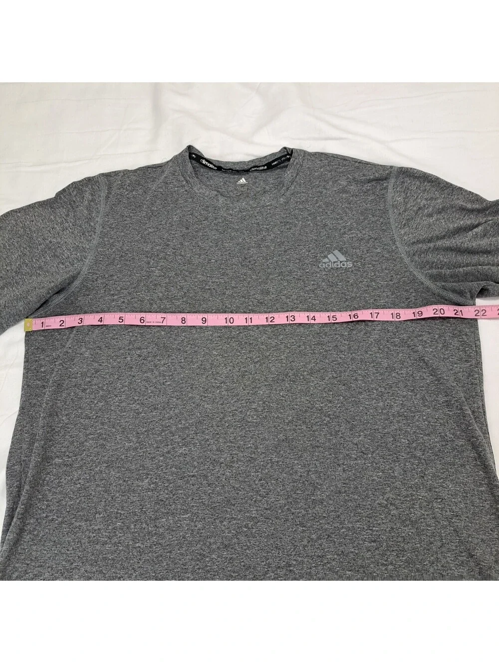 Adidas Gray Climalite Short Sleeve Athletic T-shirt Mens Size L